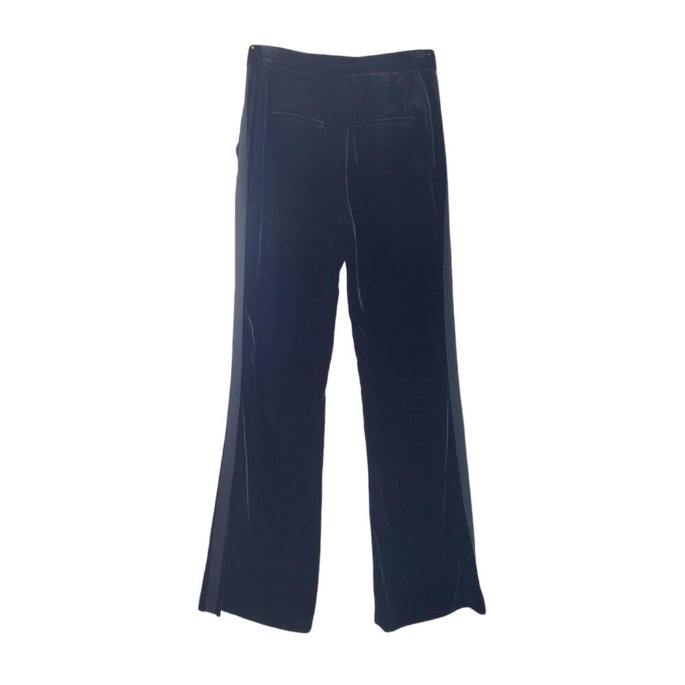 🪲 RARE Veronica Beard Ramsey Wide-leg High-waist Velvet Tux Pants, Black - Picture 8 of 15
